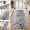 ZESEWU Tappeto passatoia cucina antiscivolo lavabile Tappeti ingresso interno casa 60X300CM Tappeto Runner Poliestere Grigio Nero tappetocorridoio salotto soggiorno camera da letto Entrata bagno