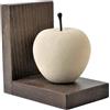 Progetto Arte Fermalibri A Forma Di Mela Scultura In Pietra Su Base In Legno Fermalibro Cameretta Prodotto Artigianale Made In Italy - Q027m