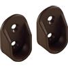 bricoleva.it Supporto Asta Armadio, Set Reggitubo Laterale Asta Appendiabiti Ovale in Plastica - Kit 2 pezzi avvitare ai lati interni o alla mensola superiore (Marrone - Altezza 38mm)