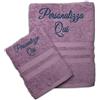 Cieffepi Home Collections SOLO MIO BASIC Set Asciugamani Viso + Ospite Personalizzato in spugna di puro cotone (Malva)