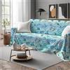 Tata Home Telo Arredatutto Copritutto Copridivano Copriletto Grandfoulard in Cotone Made in Italy Fantasia (Mare Blu, Matrimoniale 260x300 cm)