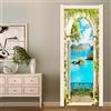 FLFK 3D Paesaggio del mare verde Adesivi per porte Stacca e attacca 85x215cm(Set di 2 fogli)- Carta da parati autoadesiva per pareti e porte poster per la camera da letto