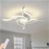 ZOMLBOF Plafoniera di Design,65CM-Bianco Camere da Letto Dimmerabile | Elevata Resa Cromatica,Senza Sfarfallio con Memoria,Lampadario Salotto con Telecomando APP,Lampadari Moderni LED e Studi