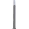 Partenopea® Lampione a led lampioncino con attacco per Lampadine E27 illuminazione da esterno palo da giardino per sentieri moderno (Silver 1 Metro, Senza lampadina)