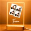 Cristal Plaque Lampada Con Foto Coppia Lampade Personalizzate Con Foto Acrilico 4 Immagini E Testo Su Base In Legno Regalo Romantico Per Anniversario O Compleanno