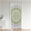Loussiesd Tenda per porta stile bohémien con mandala per la privacy 106 x 203cm stile bohemien divisorio per stanza con hippy mandala armadio copertura per porta tenda traspirante verde bianco per finestre