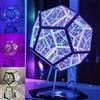 Generic Infinity Mirror Tunnel Light - Lampada reattiva al suono RGB, segnale al neon pentagonale con telecomando e interfaccia USB, luci notturne perfette per giochi, feste di Halloween, compleanni