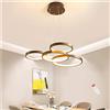 HYQJUNE Lampada A Sospensione LED Lampadario Ristorante Lampadario Lampada Da Soggiorno Regolabile in Altezza Dimmerabile Con Telecomando Anelli Moderni in Alluminio Appendere Luci Cafe Plafoniera (4 squilli)