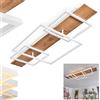 hofstein Lampada a soffitto LED Pompu, lampada a soffitto dimmerabile in metallo/legno/plastica in bianco/natura, apparecchio dimmerabile, LED 32 watt (incl.), 3000 K, 2000 lumen