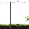 ZHUMCCY Pali Per Luci A Corda, 2X Supporti Per Illuminazione Da Giardino 300cm Ganci Da Pastore Da Giardino In Metallo Per Prato, Giardino, Patio, Illuminazione Del Cortile