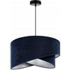 Light Home LH Light-Home Milano Lampadario a Sospensione - Lampadario Industriale per Soggiorno Camera da Letto e Cucina - Lampade a Sospensione in Metallo e con Paralume di Velluto - E27 - Marino