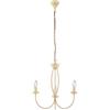 Belight Lampadario Rustico 3 Luci In Ferro Battuto Decapé Avorio Serie Botte