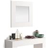 Mobili Fiver, Specchiera quadrata, cornice Bianco Frassino, Evolution, 73 x 73 cm, Specchio per Camera, Corridoio, Ingresso, Soggiorno, Made in Italy