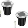 ledscom.de 2 pz. luce da incasso a terra BOLI per esterni, IP67, acciaio inox, rotonda, 108mm Ø, 1x GU10 max. 15W, smerigliata