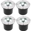 AntDau71® - 4 Pezzi Faretto a led segnapasso calpestabile da esterno viali sentieri giardino pavimento IP65 da incasso a terra luce calda 3000k - 220V (5 watt (12 x 9,5 cm))