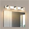 XINYASEE Lampada da specchio per bagno a LED 12W Luce da parete per bagno Bianco freddo 6000K Caldo 3000K Moderna luce da trucco per, argento (Luce calda, 3 teste)