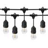 m MU 5M Catena Luminosa Esterno E27 Catenaria 10 Portalampade Da 5 Metri, 10 Lampadine S14 LED 2W(=15W), Cavo Nero Prolungabile Fino a 500M IP54 Outdoor Giardino Matrimonio|5M, NERO, 10 Lampadine