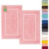 Lavea® 2 Tappetini Bagno 50x80 cm in 100% Cotone - Tappeti Bagno Assorbenti e Lavabili - Ideali come Tappeto Bagno o Tappetino Doccia - Rosa pastello