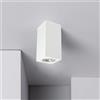 Eurekaled - Lampada da soffitto in gesso ceramico Cilindro o Quadrato - Portafaretto attacco GU10 220V (H140mm, Quadrato)