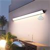 GZZBMY LED Applique da Parete Esterno/Interno Lampada da Parete Esterna con Sensore Movimento IP65 Impermeabile Nero Lunga Plafoniera da Esterno Luce da Parete Per Villa Terrazzo (Luce Calda,60cm)