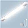 Litglobe Neon LED 115cm con Sensore di Movimento,40W 4000LM Tubo Neon,6500K Bianco Fredda Barra LED,IP65 Impermeabile Plafoniera Soffitto per Cucina Officina Garage Ufficio