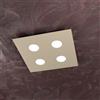Top Light Plafoniera da soffitto quadrata 4 luci Area con attacco GX53, struttura colore sabbia, design moderno 40x40x3cm