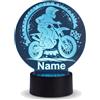 Optechvisual Lampada da motocross personalizzata, luce notturna a LED con nome, regalo per bambini e uomini, decorazione per cameretta dei bambini, camera da letto e appassionati di motociclisti