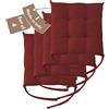 Il Tuo Artigiano Design Set 4 o 6 Cuscini per Sedie da Cucina Made in Italy - Cuscini Sedie Cucina set da 6 40x40 cm spessore 6 cm - Imbottiture in Spugna e Soffice acrilico (4, Bordeaux)