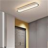 TZSMUM LED 3 Temperatura Colore Plafoniera Interno Moderne Rettangolare Lampada da Soffitto 3000K/4000K/6000K Plafoniere Lungo Alluminio Plafoniera Soggiorno Corridoio Scale (Nero Luce Neutra,60cm)