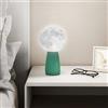 HOMCOM Lampada da Tavolo a Forma di Luna Stampata in 3D e 3 Colori con 10 Luminosità, Lampada da Lettura in ABS, Ø15x28 cm, Bianco e Verde Scuro