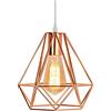 iDEGU Lampadario Moderno 20cm Lampada a Sospensione Retrò Paralume di Gabbia in Metallo Vintage Decorazione Illuminazione E27 Lampadario da Soffitto per Camera da Letto Soggiorno Cucina (Oro Rosa)