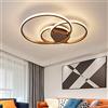 LONCHAN LED 54W Plafoniera Alluminio Luce Della Lampada A Soffitto Acrilico 3Squilli Moderno Caffè Illuminazione Per Interni Marrone Con Telecomando Dimmerabili Ragazze Bambini Soggiorno Camera Da Letto Della