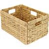 HMF Cesto portaoggetti compatibile con libreria Billy, Cesto intrecciato in giacinto d'acqua con tre manici | 35 x 25 x 20 cm | Naturale