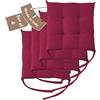 Il Tuo Artigiano Design Set 4 o 6 Cuscini per Sedie da Cucina Made in Italy - Cuscini Sedie Cucina set da 6 40x40 cm spessore 6 cm - Imbottiture in Spugna e Soffice acrilico (4, Fucsia)