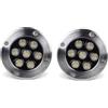 AntDau71® - 2 pezzi Faretto a led segnapasso calpestabile da esterno viali sentieri giardino pavimento IP65 da incasso a terra luce fredda 6500k - 220V (7 watt (12 x 9 cm))