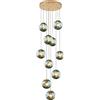 ERICAT Luci per Scale, 10 Sfere di Vetro Lampadario per Scale Lampada a Sospensione Lunga Edificio Duplex Grande lampadario Soggiorno Villa Lampada per Scale Moderna e Minimalista Cava 40