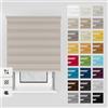 Estika Tenda a rullo giorno e notte con foratura - 110 x 220 cm - Grigio marrone - montaggio a soffitto o parete, tessuto a doppio strato, semi-trasparente, per interni, per finestre