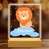 Stileitaliano luce notturna per bambini lampada personalizzata con nome e animaletto idea regalo bambino o bambina (Leone)