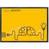 ConKrea QUADRO SU TELA CANVAS INTELAIATO - CON CORNICE - Cervello Idea Concept - Psicologia - Brainstorm Business - 50x70cm - Stile Moderno Nero - (cod.2852)