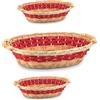 EURO ITALIA 3 X CESTO OVALE ROSSO Cesti vimini per confezione regalo natalizio vuoto 3 PEZZI grandi cm 49x36x12