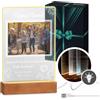 Maverton Cornice LED luminosa con supporto in legno - Quadro in vetro acrilico personalizzato con collage di foto - Per coppia per anniversario o casa nuova - Nonni - L - 15x24x4,5cm