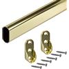 Gedotec Asta ovale per armadio, 1500 mm, 1 pezzo con 2 fissaggi per asta, asta appendiabiti in ottone, tubo in metallo per armadio