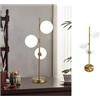 TEKHOME Lampada da tavolo Oro con sfere bolle bianche design moderno minimal (Lampada Tavolo 3 Sfere) D33