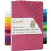 Lavea® Lenzuolo con Angoli Singolo 90x200 cm - 100% Cotone Morbido e Traspirante - per Materassi alti fino a 20 cm - con Elastico in Jersey - Corallo