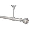 HDTL Kit Bastone per Tende in metallo 25mm Cromo Opaco Montaggio a Soffitto 160 cm Aura