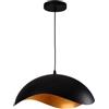 damastoreitalia Lampadario Sospeso E27 Moderno a Forma di Conchiglia, Regolabile, Design Minimalista per Cucina, Soggiorno e Camera da Letto (Nero e dorato)
