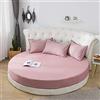KXCAQ Lenzuolo morbido cotone rotondo lenzuolo con angoli tinta unita copriletto rotondo set biancheria da letto coprimaterasso coprimaterasso lenzuolo morbido 250x250 cm BeanPaste
