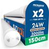 Eurocali 2 Tubi LED 24W 150cm T8 G13 SMD con Starter 3000 Lumen Garanzia 3 Anni - Luce Naturale 4000K - Alta Luminosità 125 lm/W - Sostituzione Neon per Soffitto Garage e Negozio in Materiale Nano Plastic