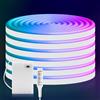 HEGEHE Striscia neon LED flessibili RGB impermeabili Dimmerabile 5V [1m] - Con controller a 3 tasti - Alimentazione a batteria,decorazioni per Natale feste compleanni matrimoni [Batterie non incluse]