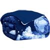 Home Tresor Plaid Pile Singolo, Coperta Pile Letto Singolo, Coperta Calda Invernale in Pile di Flanella e Sherpa, Copriletto Singolo Invernale Doppio Strato Pelliccia Pelosa Fantasia Planet cm. 150x200